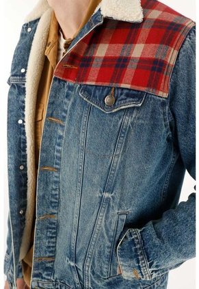 Tennis Chaqueta Tipo Trucker Forrada En Ovejo Para Hombre