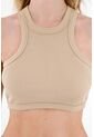 Tennis Crop Top En Rib Café Para Mujer de Tennis