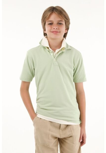 Polo Verde Manga Corta Para Niño