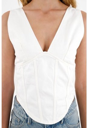 Tennis Top Crudo Tipo Corsé Para Mujer