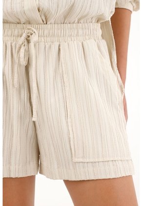 Tennis Short Con Pretina Elástica Y Textura Gris Para Mujer