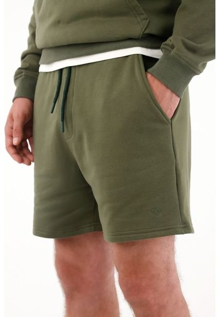 Bermuda En Tejido De Punto Verde Para Hombre