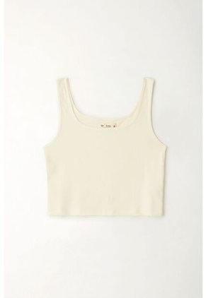 Tennis Camiseta Manga Sisa Crudo Con Textura Suave Para Mujer De Silueta Ajustada