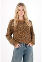 Tennis Buzo Tejido Afelpado Animal Print Con Diseño Limpio Para Mujer de Tennis