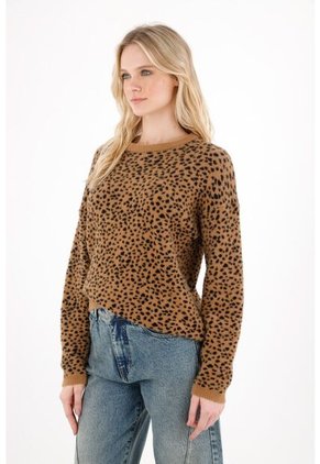 Tennis Buzo Tejido Afelpado Animal Print Con Diseño Limpio Para Mujer