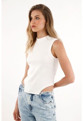 Tennis Camiseta Manga Sisa Crudo Entallada Para Mujer Con Acabado Suave