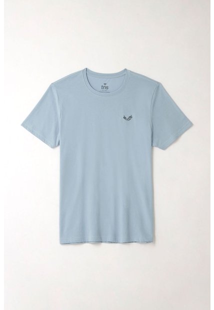 Tennis Camiseta Básica Azul Con Textura Suave Para Hombre