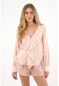 Tennis Camisa Con Escote En V Y Boleros Crudo Con Cuello Estructurado Para Mujer de Tennis