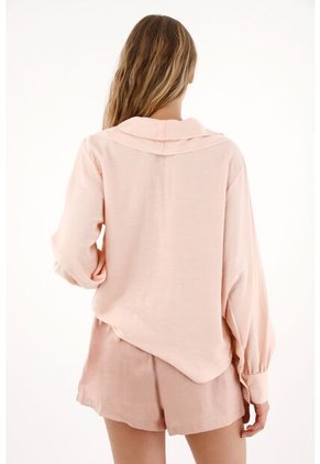 Tennis Camisa Con Escote En V Y Boleros Crudo Con Cuello Estructurado Para Mujer