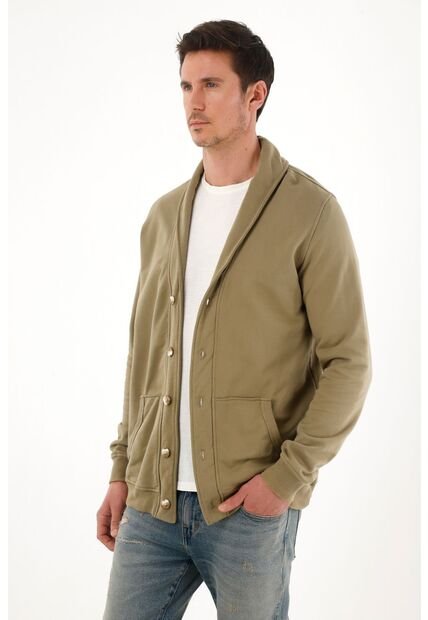 Tennis Buzo De Cuello Con Solapa Verde Para Hombre