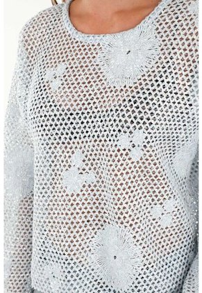 Buzo Tipo Malla Con Efecto Brillo Para Mujer