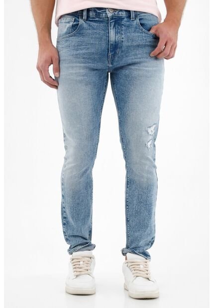 Tennis Jean Nudy Azul Con Rotos Recosidos Para Hombre