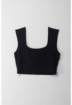Tennis Camiseta Crop Manga Sisa Negra Con Acabado Ligero Para Mujer