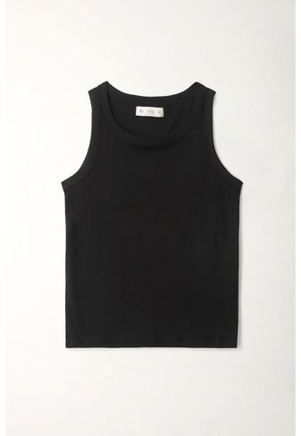 Tennis Camiseta Negra Manga Sisa Para Mujer Tennis
