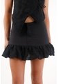 Tennis Falda Corta Con Detalle Tipo Globo Negra Para Mujer de Tennis