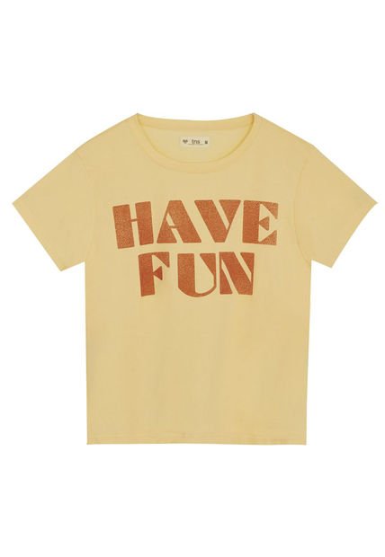 Camiseta Con Estampado Amarilla Para Mujer