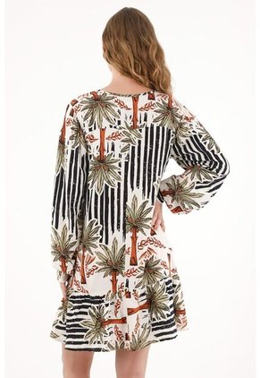 Tennis Vestido Corto Manga Larga Estampado Para Mujer