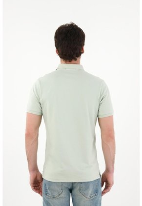 Tennis Polo En Tela Piqué Lycra Verde Con Diseño Limpio Para Hombre Con Detalle único