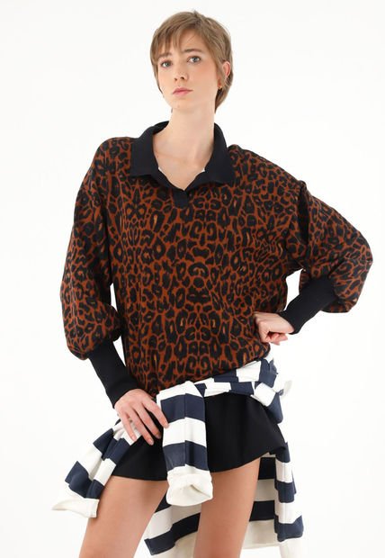 Buzo Con Estampado Animal Print Para Mujer