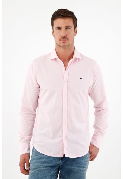 Tennis Camisa Cuello Francés Rosada Para Hombre