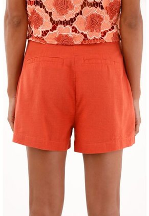 Tennis Bermuda Naranja De Tela Fluida Para Mujer