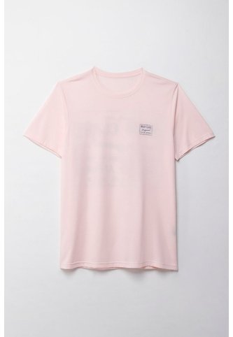 Camiseta Manga Corta Estampada Rosada Para Hombre Tennis