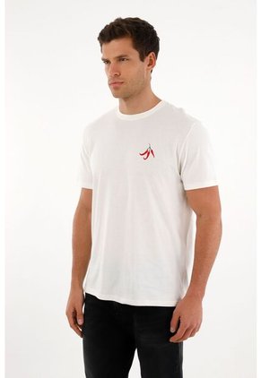 Tennis Camiseta Con Estampado En Espalda Crudo Para Hombre