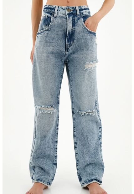 Jean De Tiro Bajo Azul Para Mujer