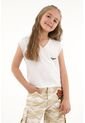 Camiseta Blanca Con Estampado En Espalda Para Niña de Tennis