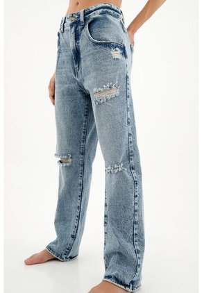 Jean De Tiro Bajo Azul Para Mujer