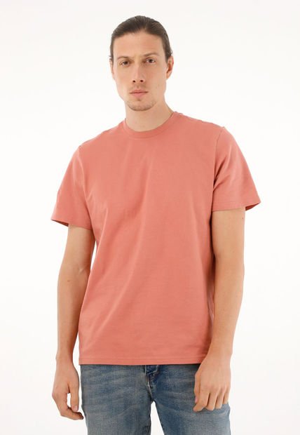 Camiseta Regular Fit De Tacto Suave Naranja Para Hombre
