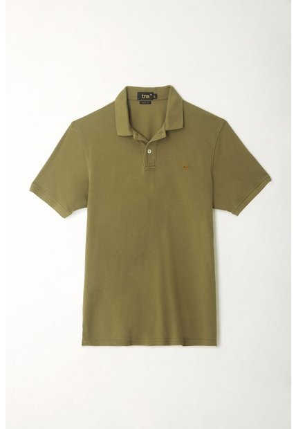 Tennis Polo Verde Con Raqueta Multicolor De Silueta Amplia Para Hombre