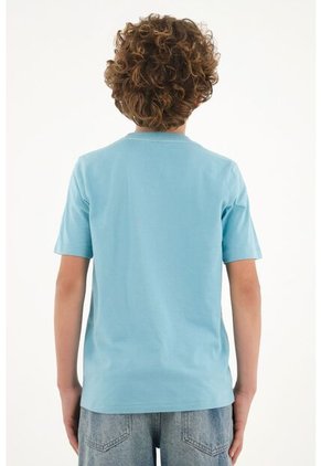 Camiseta Azul Estampada Para Niño
