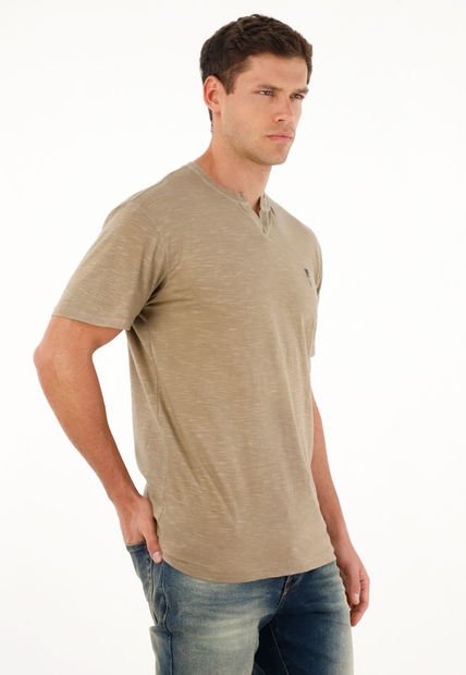Camiseta Gris Manga Corta Para Hombre