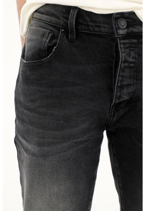 Tennis Jean Super Skinny Tiro Medio Negro Para Hombre