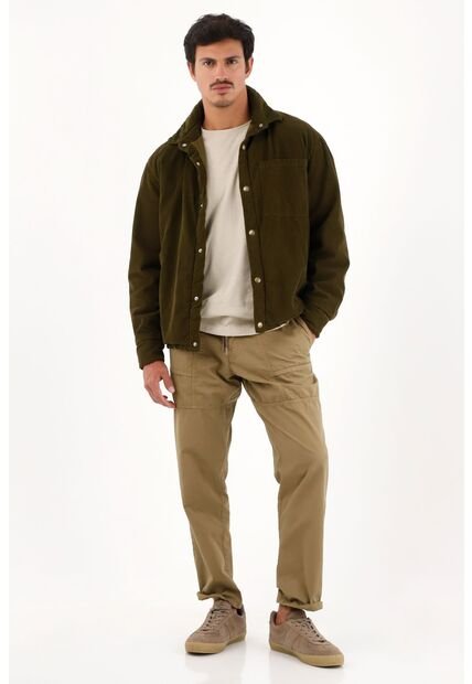 Tennis Abrigo En Corduroy Verde Para Hombre