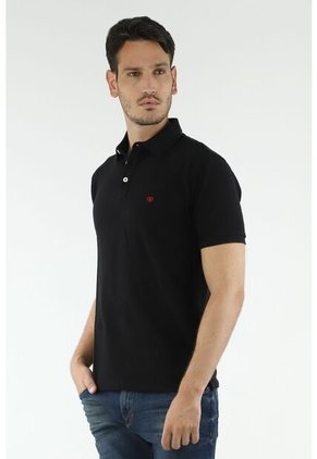Polo Negra 100% Algodón Para Hombre