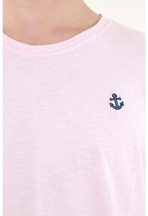 Camiseta Rosada Con Mini Detalle Para Hombre