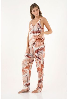Pijama De Pantalón Estampada Para Mujer