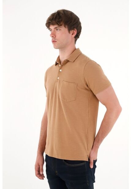 Tennis Camiseta Polo Manga Corta Café Para Hombre