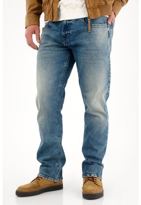 Tennis Jean Recto De Tiro Medio Azul Para Hombre