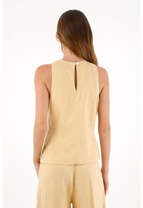 Tennis Camisa Con Diseño Cruzado Amarilla Para Mujer