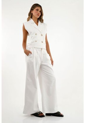 Tennis Chaleco Blanco Tipo Sastre Para Mujer