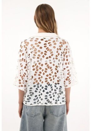 Tennis Camisa Color Crudo Tejida Para Mujer