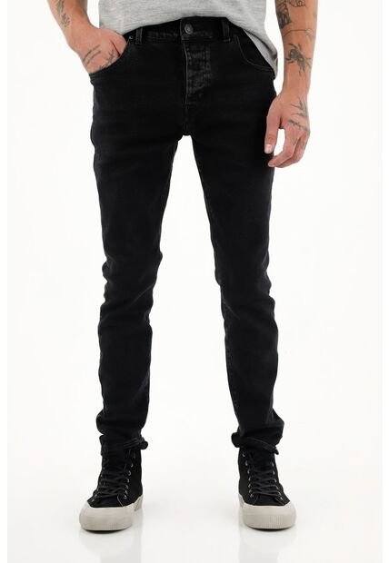 Tennis Jean Skinny Black Denim Para Hombre