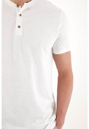 Tennis Camiseta De Cuello Neru Blanca Para Hombre