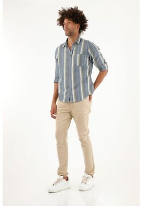 Tennis Camisa Manga Larga A Rayas De Color Para Hombre