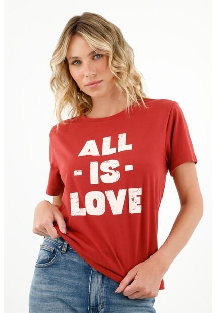 Camiseta Naranja Manga Corta Para Mujer