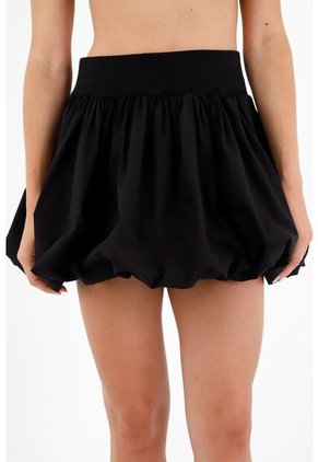 Falda Negra Englobada Para Mujer