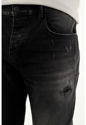 Jean Super Skinny Negro Para Hombre